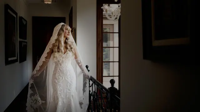 Bride portrait: Kiana & Nick's wedding at Chateau Okanagan, Kelowna. Still from the Pixel Pro wedding film.