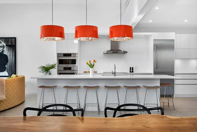 Kitchen, mid-century modern home in West Kelowna, BC. Real estate photography by Pixel Pro Productions.
